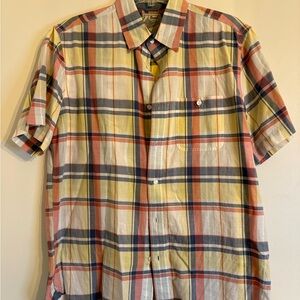 L.L. Bean Men's Plaid Shirt in Red, Yellow, and Blue